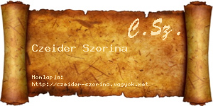 Czeider Szorina névjegykártya